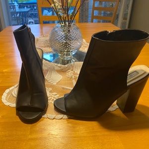 Black Open Toe Booties